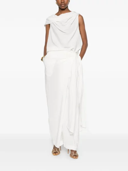 Spodnie Su kopertowe białe