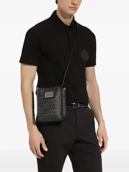 Raštuota žakardinė rankinė Dolce & Gabbana juoda