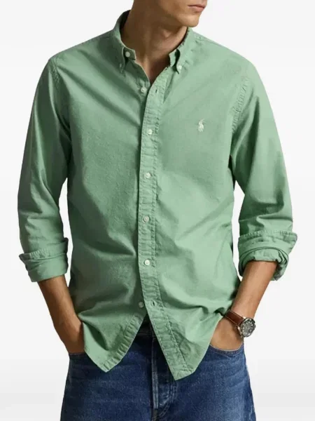 Мрежеста поло тениска Polo Ralph Lauren на райета сиво