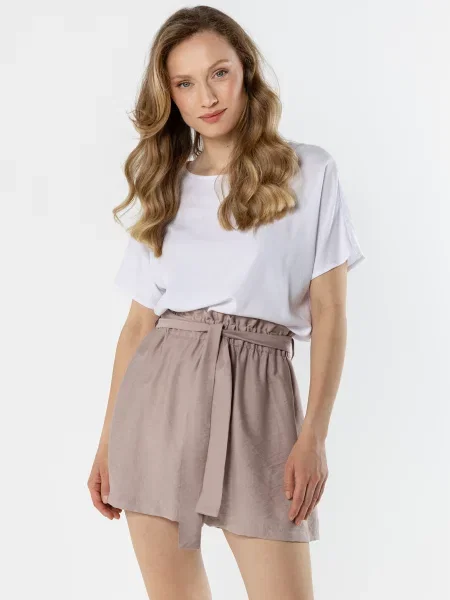 Szorty Awama z wysoką talią białe