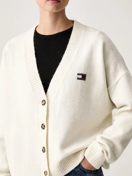 Tommy Jeans жилетка дамска с добавена вълна бежово