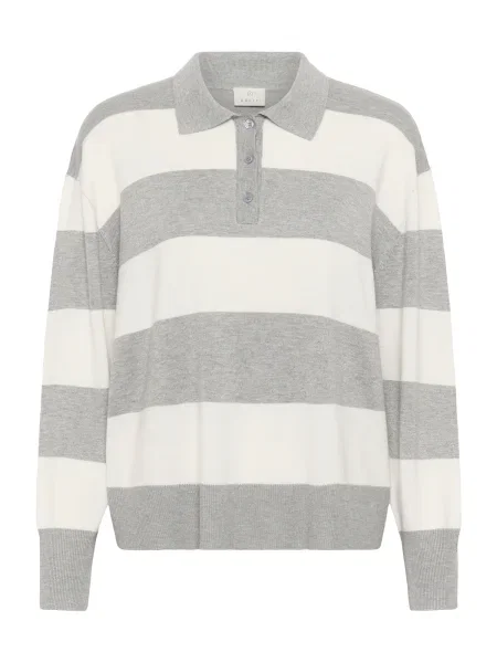 Kaffe Pulover KALizza gri amestecat alb