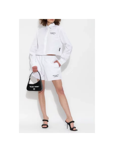 Szorty Off-white popelinowe białe