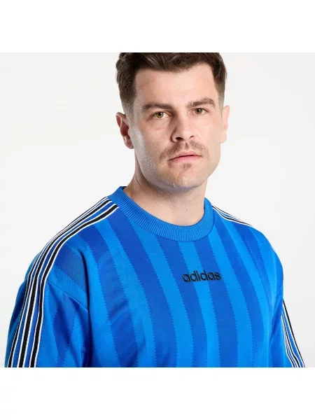 Tričko adidas Stripe Jersey Blue L modré