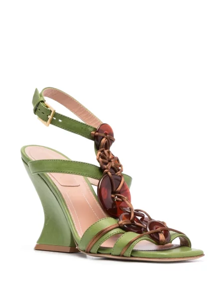 Sandale Alberta Ferretti cu pană verde