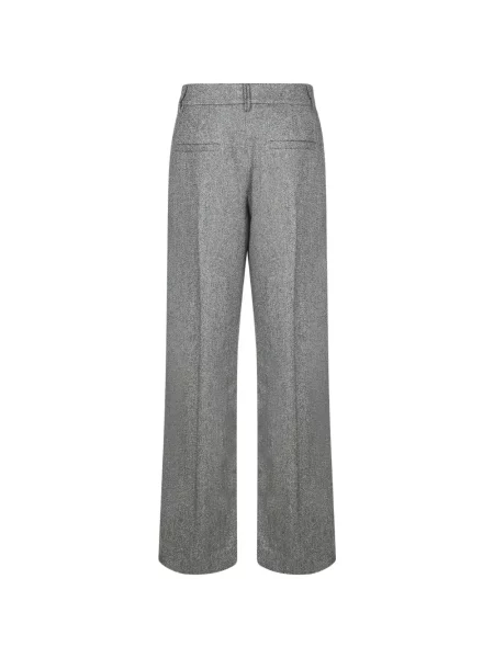 Pantaloni palazzo Brunello Cucinelli cu model herringbone gri