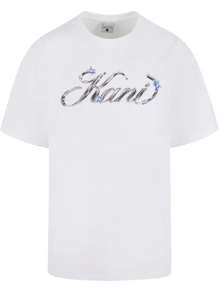 Karl Kani Tričko Icy Chrome modrá / stříbrně šedá bílá