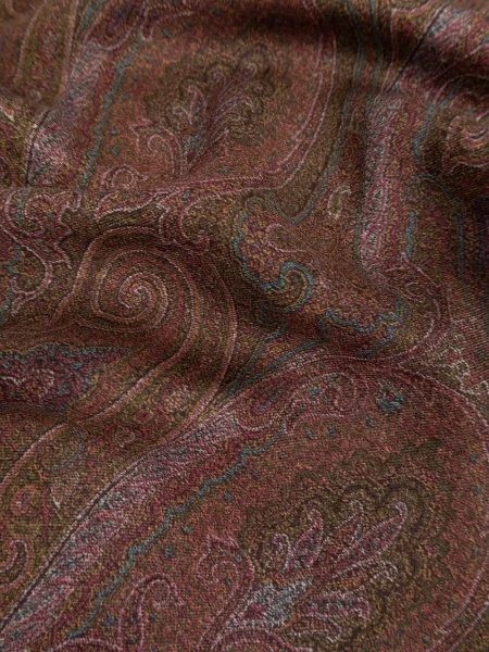Raštuotas šalikas Etro su paisley raštu ruda