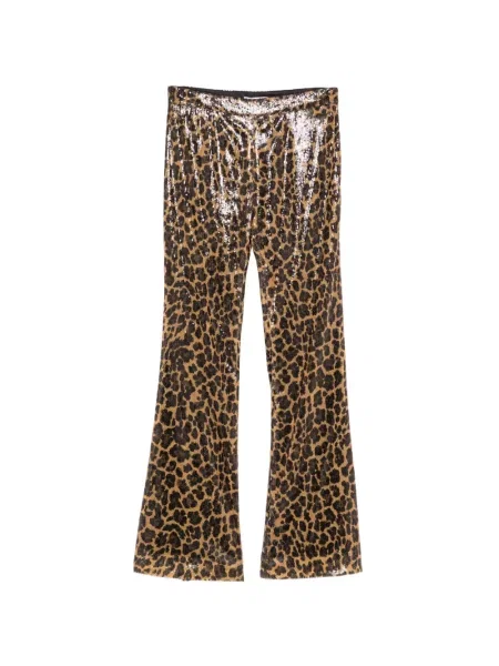 Pantaloni Pamella Roland cu imagine cu model leopard skinny fit maro