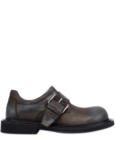 Pantofi loafer Moschino din piele cu cataramă maro