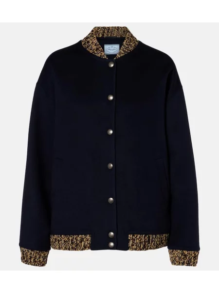 Kardigan Prada wełniany niebieski