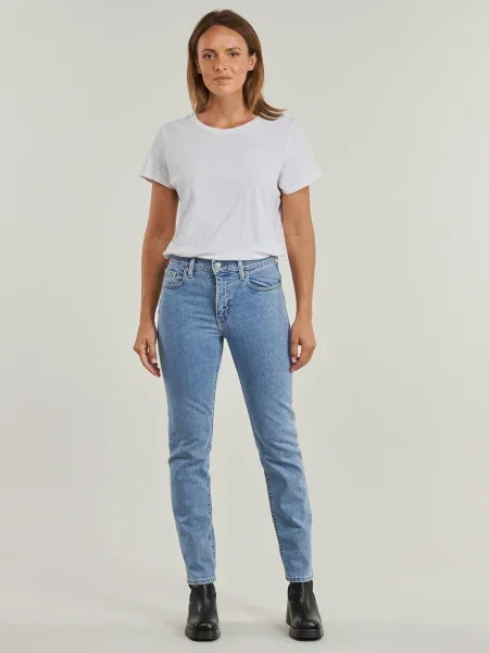 Blugi drepți Levi's® cu talie înaltă albastru