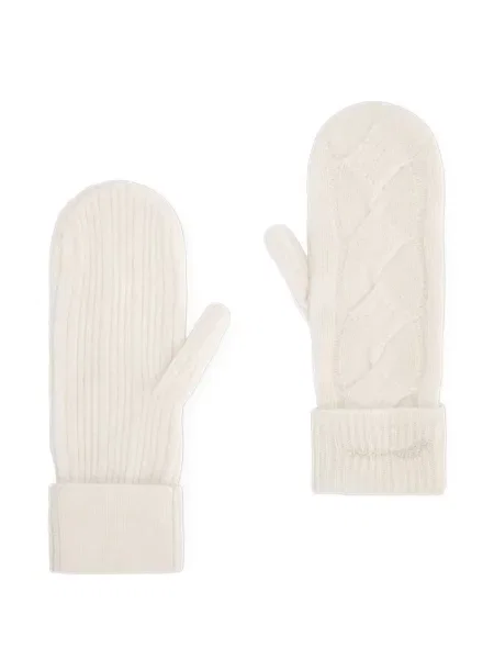 Mănuși Ganni tricotate alb