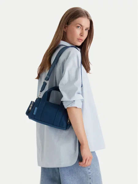Calvin Klein Torbica Webbing Strap Canvas Pocket Bag plava