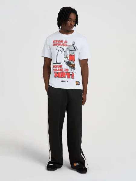 Tricou Grab a Shovel gri / roșu alb