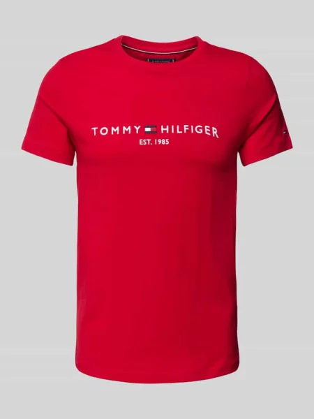 Tommy Hilfiger t-shirt z aplikacją czerwony