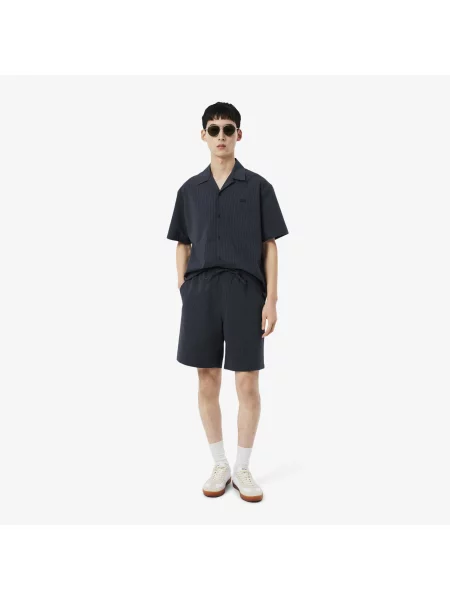 Lacoste Szorty W Paski Relaxed Fit czarne
