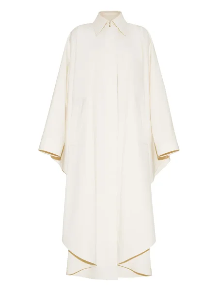 Poncho Adam Lippes din țesătură twill alb