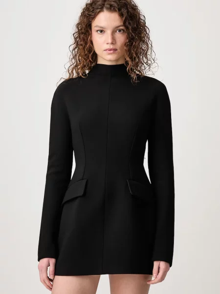 Sportmax Tefrite rochie simplă cu amestec de lână