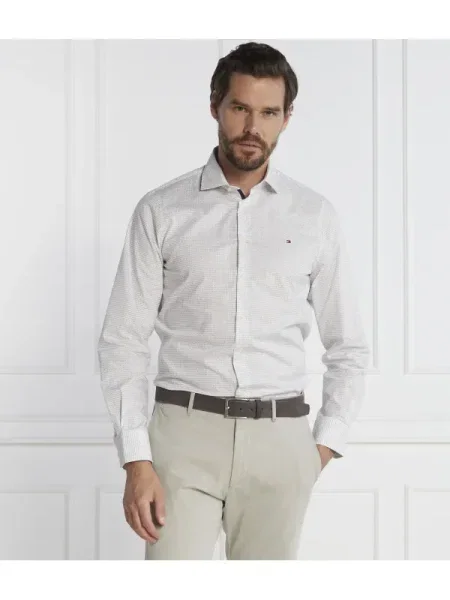 Tommy Hilfiger Cămașă DUO PRINT | stretch alb
