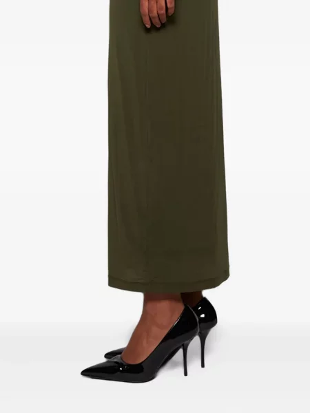 Rochie maxi Wardrobe.nyc transparente lungă de costum verde