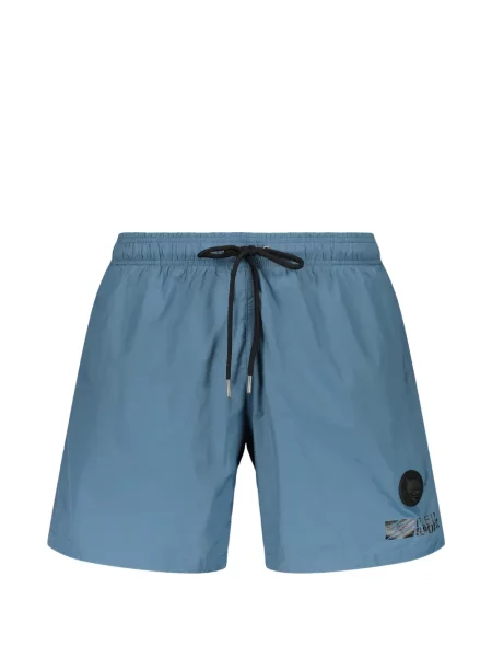 Slip de baie Plein Sport cu autograf cu cordon albastru