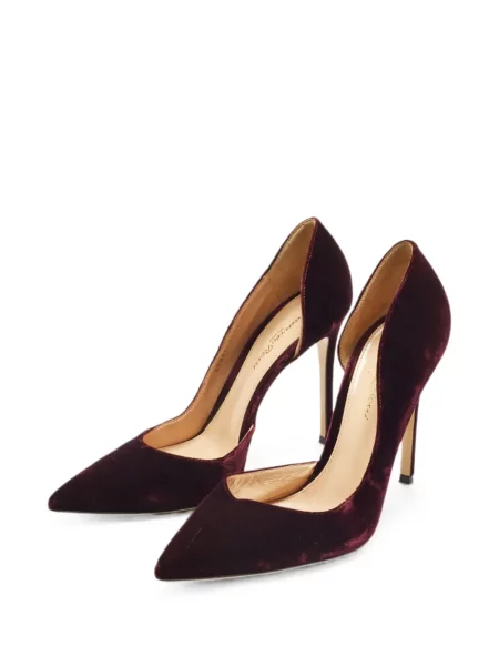 Pantofi cu toc Gianvito Rossi din piele de căprioară roșu