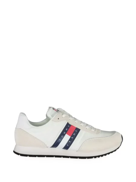 Sneakerși Tommy Hilfiger din piele de căprioară alb