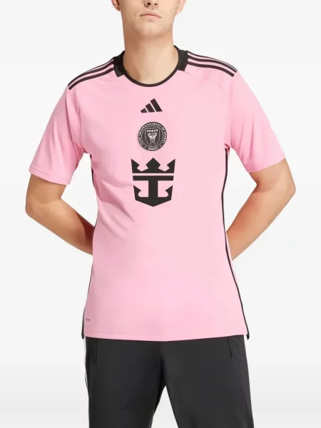 Papuci de casă Adidas cu autograf cu dungi roz