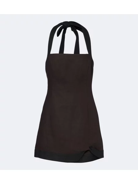 Rochie Sir de in cu gât halter maro