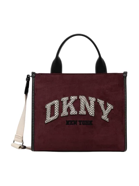 DKNY torebka crossbody z imitacji zamszu brązowa