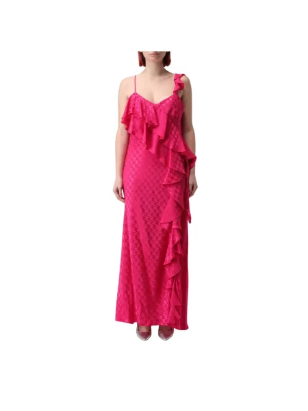 Sukienka maxi Msgm dzwony różowa