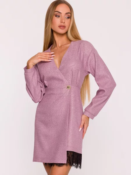 Rochie mini Made Of Emotion din tweed roz