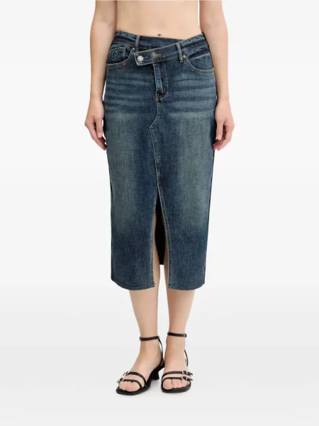 Fustă din denim Desigual albastru