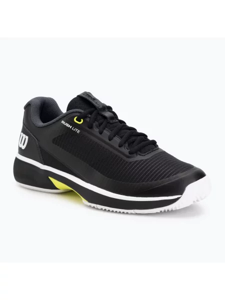 Încălțăminte de tenis pentru bărbați Wilson Rush Lite 5 Clay black/white/safety yellow alb