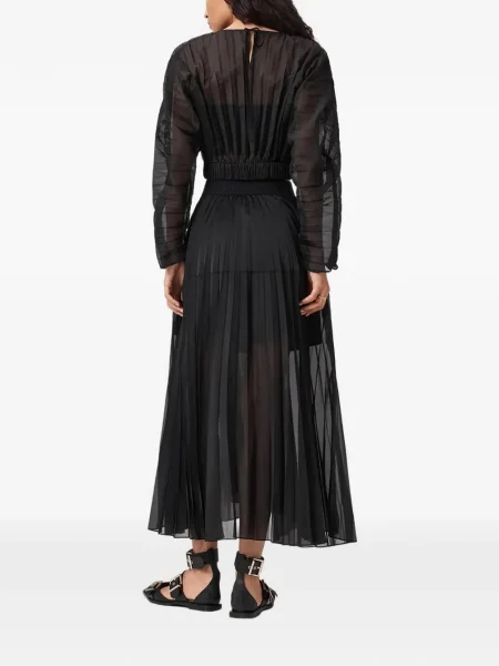 Fusta plisata Allsaints plisată negru