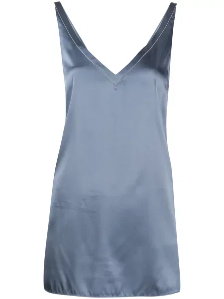 Bluză Brunello Cucinelli fără mâneci albastru