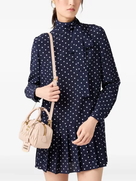 Кожена кожена чанта Miu Miu розово
