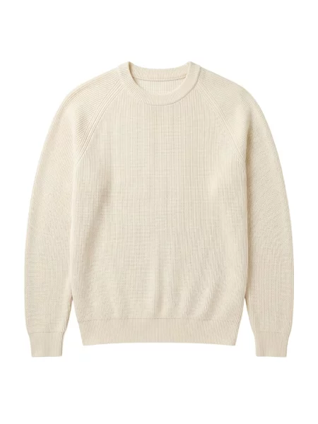 Kleidermafia Πουλόβερ Slim Fit Thin Knit Sweater Beige' μπεζ