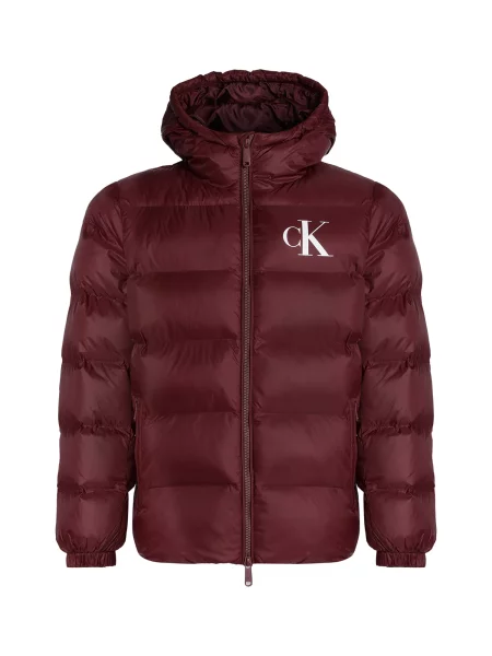 Calvin Klein Jeans Geacă de primăvară-toamnă roșu burgundy alb