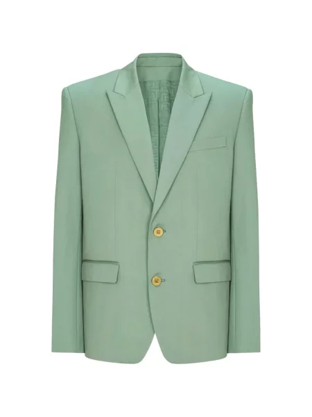 Sacou Balmain cu un singur rând de nasturi cu rever verde