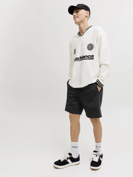 Повсякденні шорти JACK & JONES GORDON BASE SWEAT SHORTS поліестер/бавовна чорний