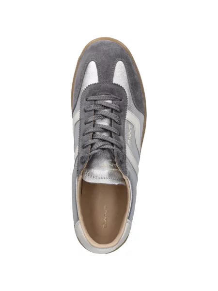 Sneakerși Gant din piele argintiu