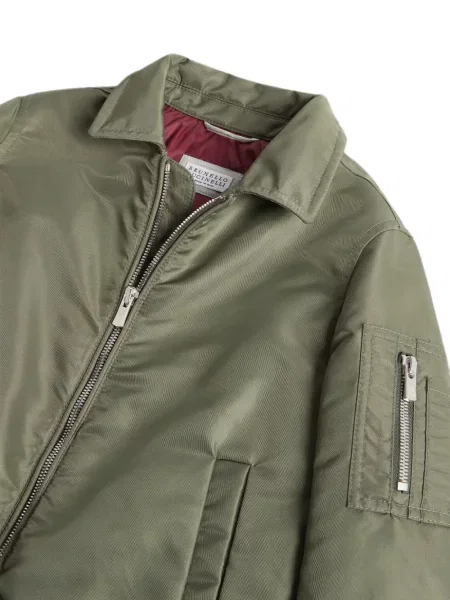 Kurtka bomber dziecięcy Brunello Cucinelli zielony