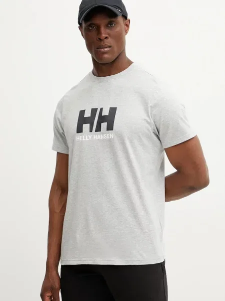 Тениска Helly Hansen HH LOGO с принт сиво