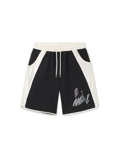 Pantaloni gri închis / negru alb