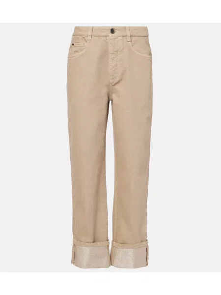 Blugi drepți Brunello Cucinelli bej