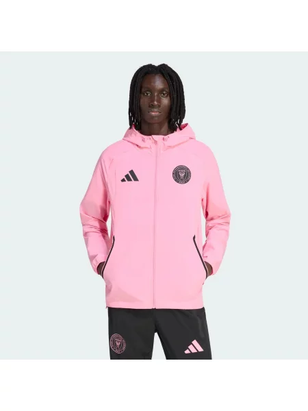 Kurtka przeciwwiatrowa z suwakiem Inter Miami FC Tiro Travel czarna