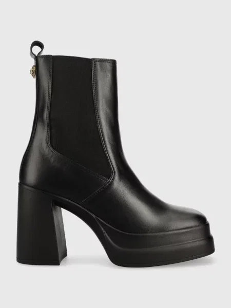 Кожени боти челси Kurt Geiger London Stomp Heeled Chelsea Stomp Heeled Chelsea с висок черно
