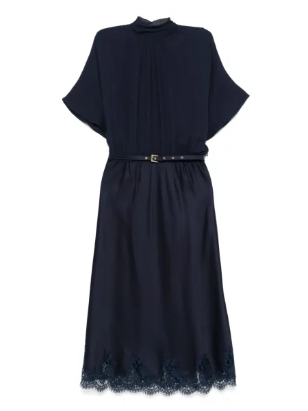 Krótka sukienka mini Ermanno Firenze garniturowa niebieska